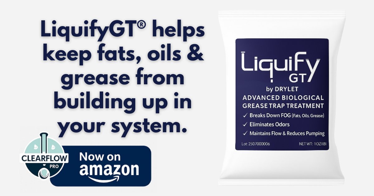 ClearflowPro's tweet image. Did you know? Fats, oils, and grease (FOG) are the #1 cause of drain backups and grease trap issues in restaurants — leading to costly clogs and service calls.

#LiquifyGT #ClearFlowPro #GreaseTrapSolutions #RestaurantOps #DrainCare #FOGControl #KitchenMaintenance #Restaur...