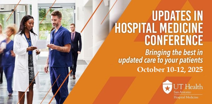 🚨 Join us for the 3rd Annual Update in Hospital Medicine Conference! 🏥

📚 Cutting-edge clinical updates, expert speakers &amp; networking with hospitalists from around the country.

🔗 Register now:uthscsa.edu/medicine/educa… 
#HospitalMedicine #MedTwitter #CME
