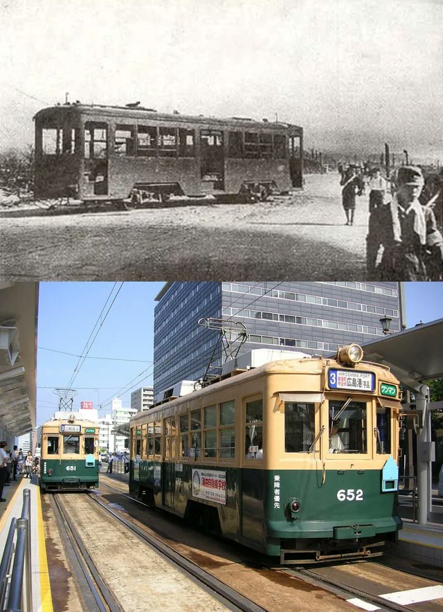 <a href="/historyinmemes/">Historic Vids</a> After the atomic bomb was dropped on Hiroshima, it only 3 days for the trams to resume limited operations. 3 of the trams that survived the bomb are still in service to this day.
