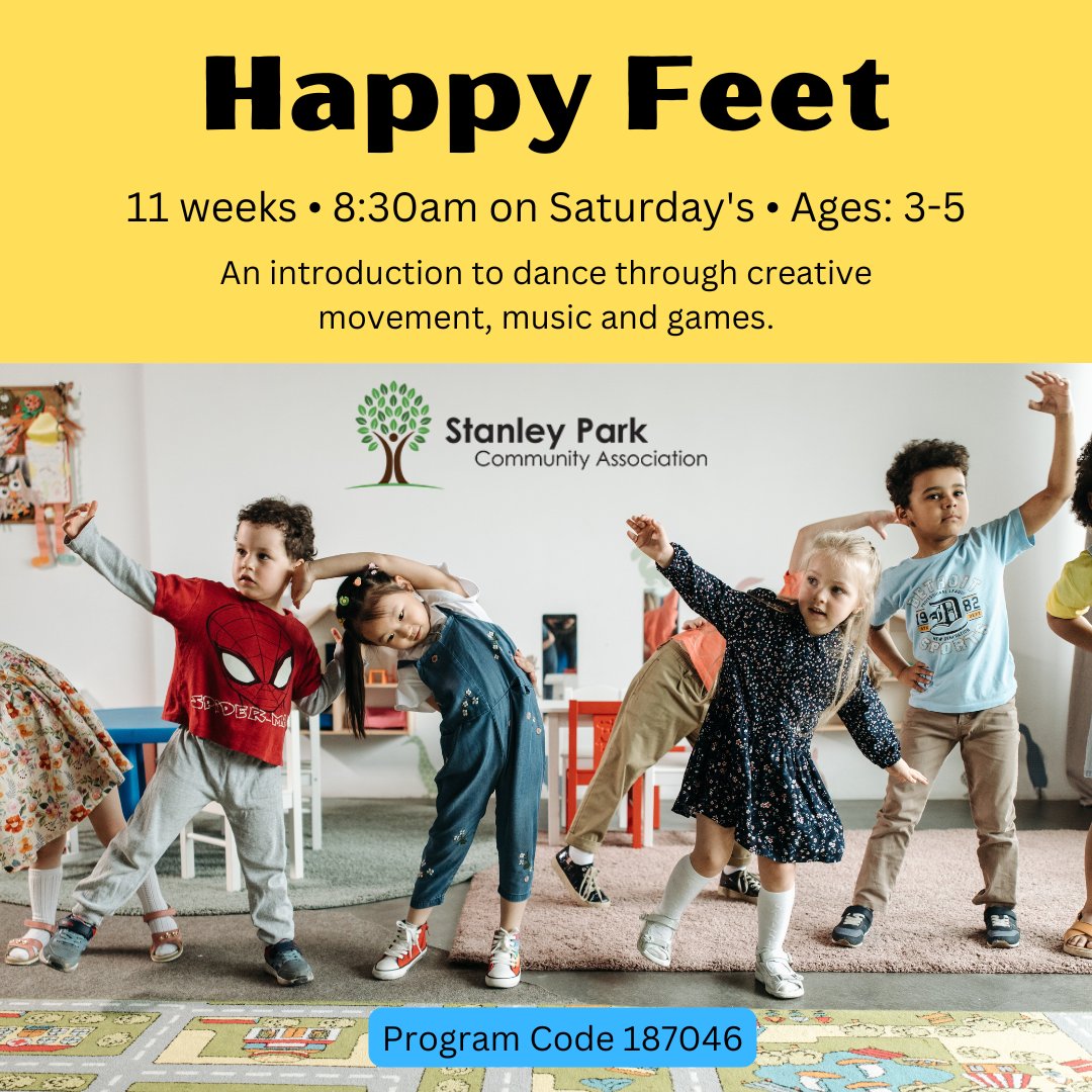 Happy Feet Dance starts on September 13th for children aged 3-5. Register online so your little can join us for some movement fun and games! ow.ly/MwtX50WRBWy
#KWAwesome #LocalEventsKitchener #StanleyPark #KitchenerWaterloo #danceclass
