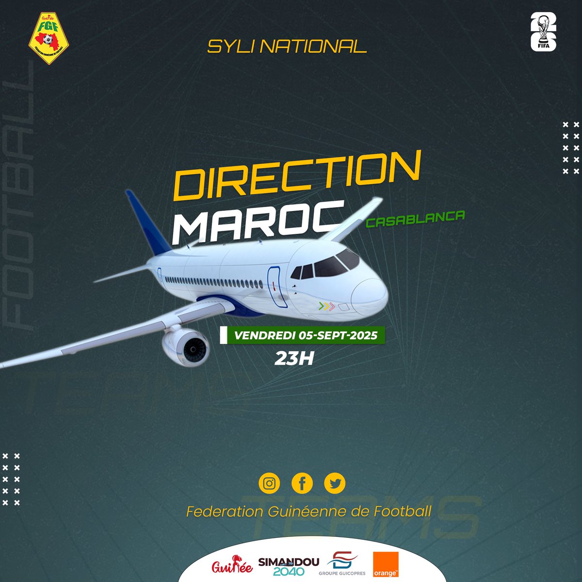 Guinée vs Algérie le 8 Septembre à Casablanca..