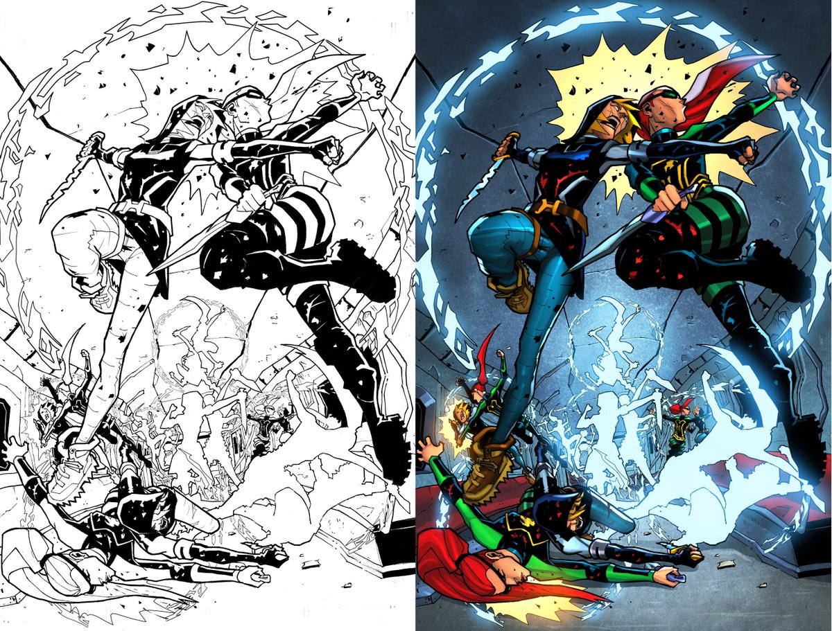 Here's the variant cover plus a couple of pages from Obey Me #5 I drew a few years ago. Awesome colours by <a href="/mennyo/">Emmanuel Ordaz</a> . If anyone was a fan of the series and you want any original art let me know. I still have a lot of the pages from all 6 issues for sale.