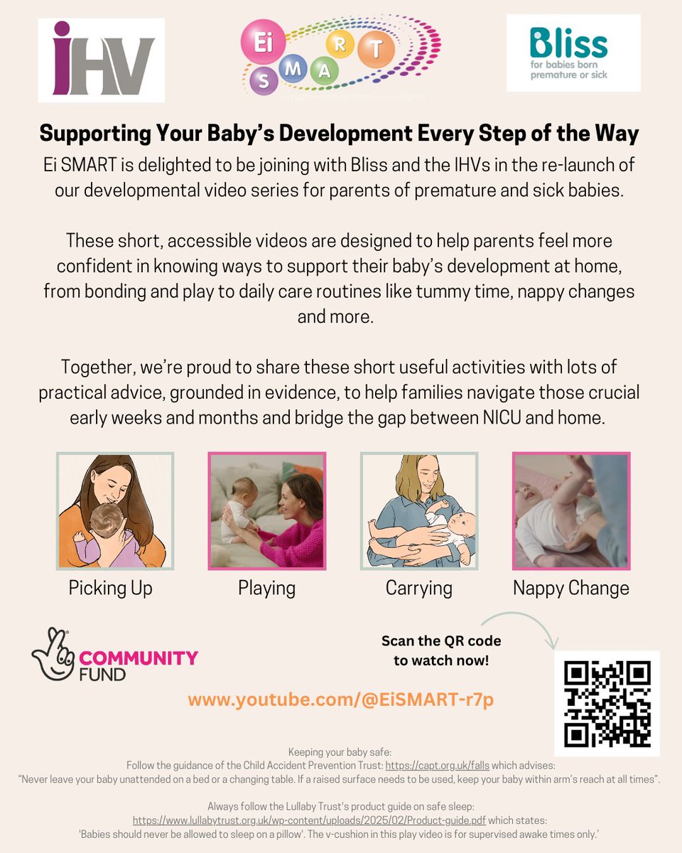 Our ‘Supporting your baby’s development’ video series have been awarded the ‘as recommended by the iHV’  seal of approval!  

We hope you find these resources useful.

#EiSMART #EarlyIntervention #ParentSupport #ChildDevelopment #Neurodevelopment