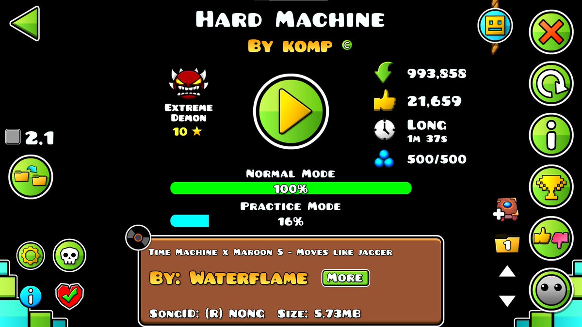 HARD MACHINE 100%! // 6,024 Attempts 
youtu.be/tOBOlhqEyCY