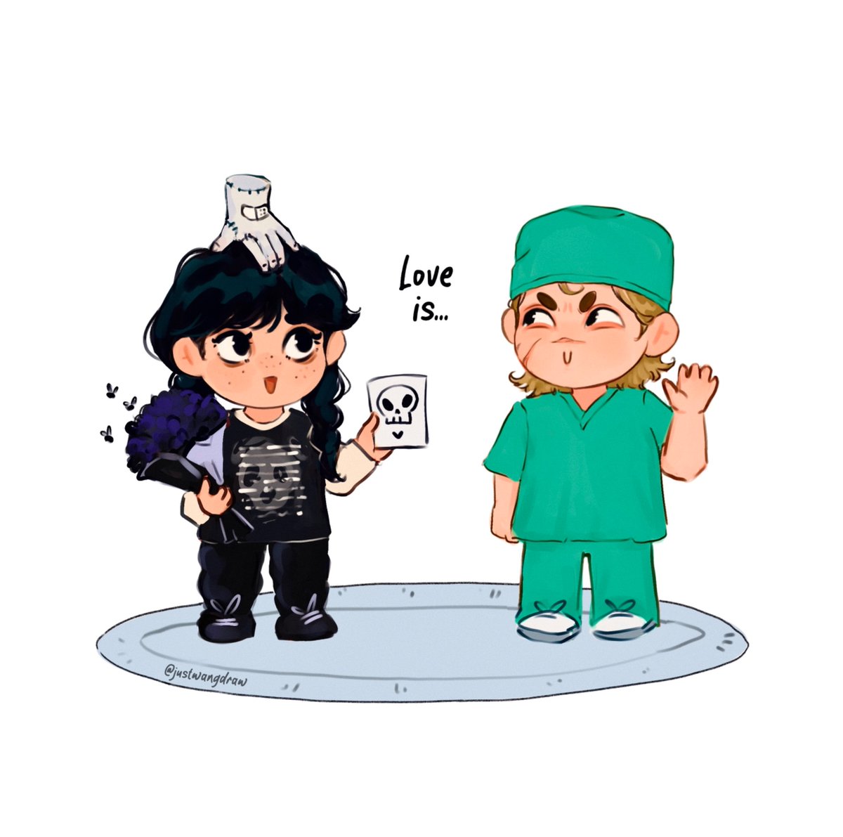 justwangdraw's tweet image. Love is… greet her with cute gifts when she wakes up from a coma ☺️

#weyler #WednesdayS2