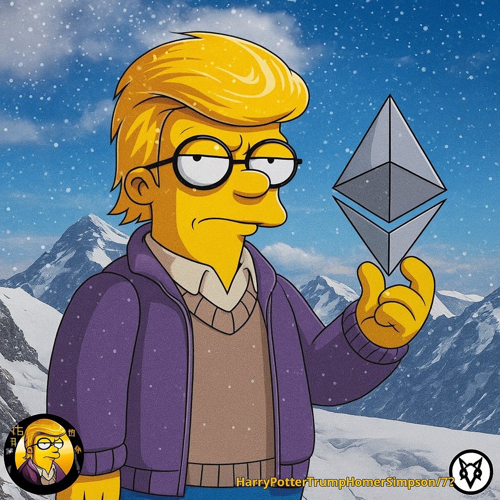 Meme image featuring a cartoon character holding the Ethereum logo