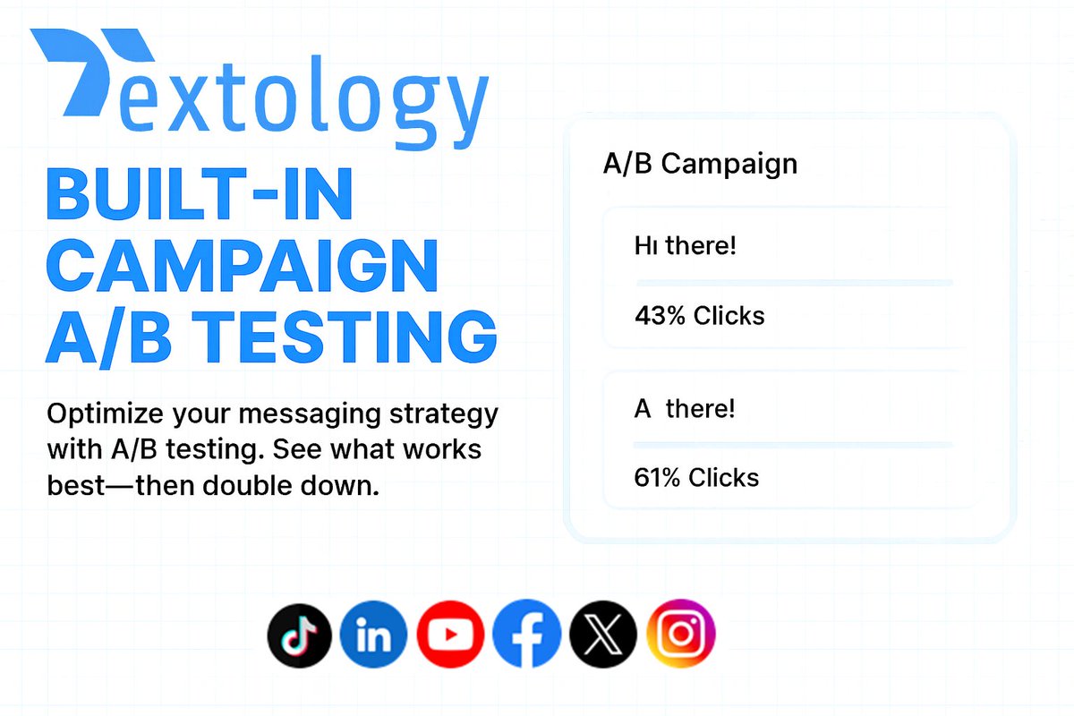 textologyhub's tweet image. A or B? 📊 With Textology’s built-in A/B testing, you can test, measure, and refine your campaigns in real time.
 Smarter insights = stronger results.
 #ABTesting #SMSMarketing #Textology #MarketingTools #CustomerEngagement