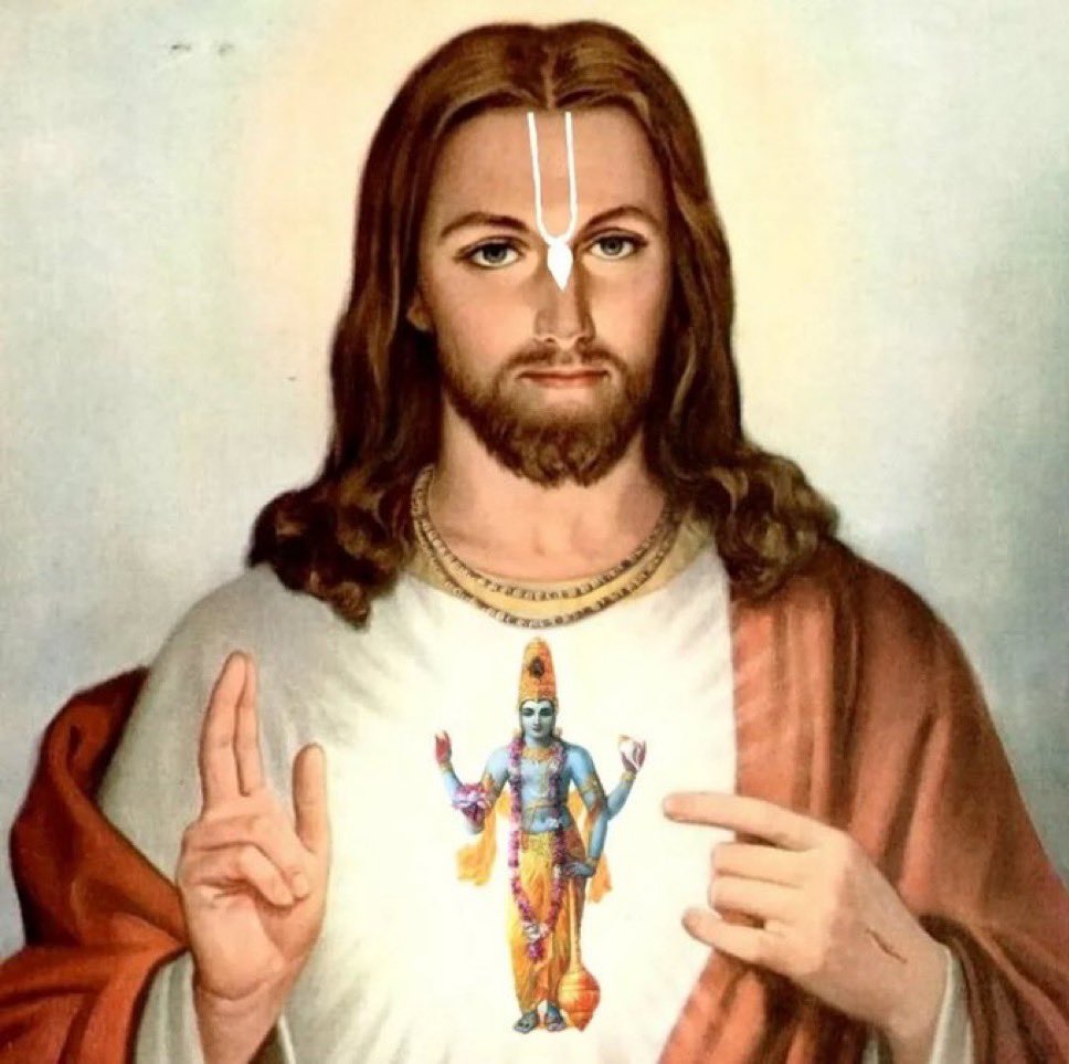 When Jesus says “Eli, Eli, lama sabachthani?” 
“My God, my God, why have you forsaken me?” 

Even in his dying moments, jewsus was thinking about Krishna. 

Vishnu is supreme lord of all the worlds in his Maya.