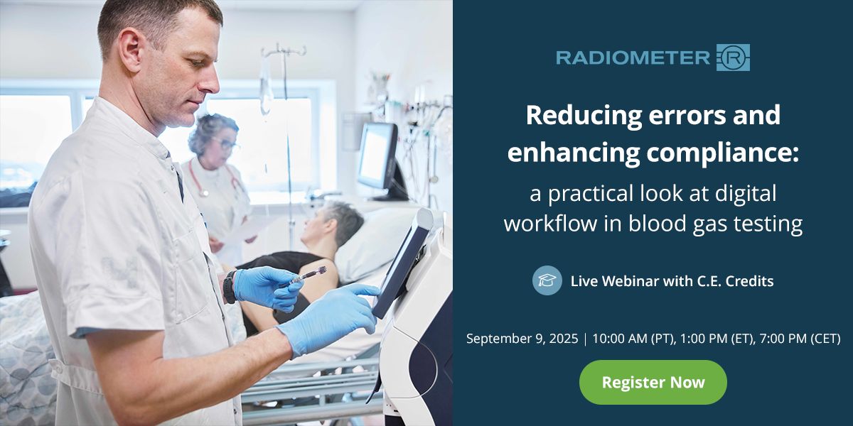 Want to reconstruct your workflow for better control? Join our September 9th webinar to learn how your team can improve traceability and reduce costly errors in blood gas testing processes. Earn free CE credits! Register: buff.ly/NsqcxOh