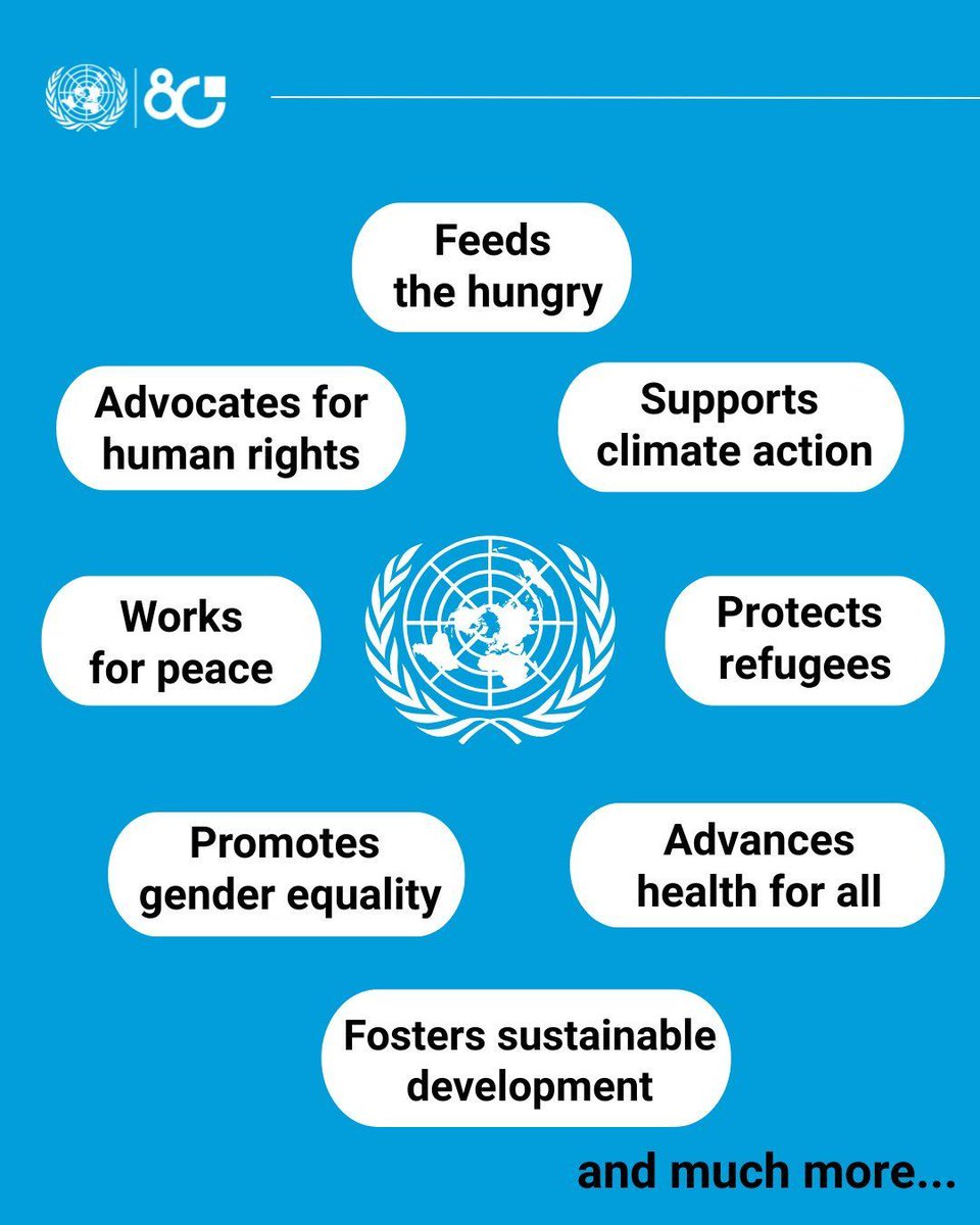 Amidst the profound challenges facing our world today, the United Nations continues working to advance peace, dignity and equality for all on a healthy planet.

As we mark our 80th anniversary, see how the UN is making a difference.

buff.ly/QfJVny5 

#UN80
