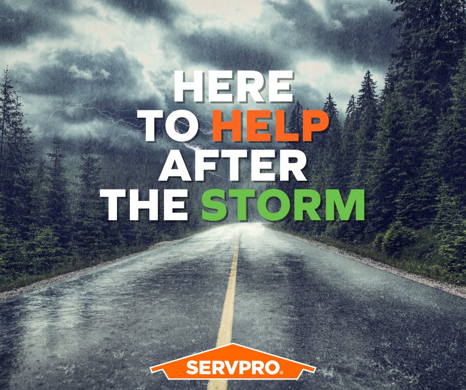 Storm damage can range from roof leaks to flooding, but no matter the size, SERVPRO is Here to Help after the storm. Our crews work around the clock to restore your property and peace of mind. 🌩️
 #StormDamageRestoration #HereToHelp