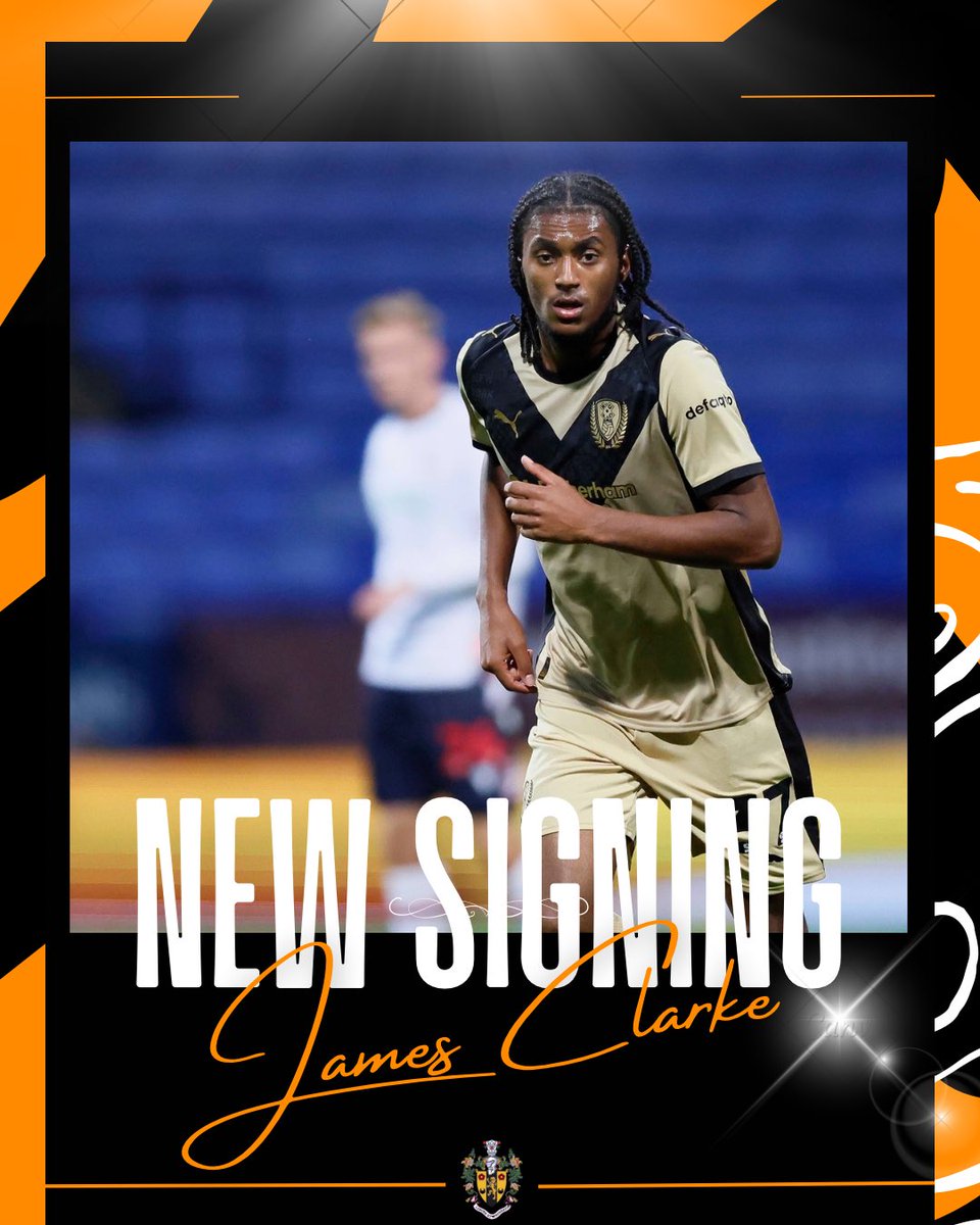 𝗡𝗲𝘄 𝗦𝗶𝗴𝗻𝗶𝗻𝗴 - 𝗪𝗲𝗹𝗰𝗼𝗺𝗲 𝗝𝗮𝗺𝗲𝘀 𝗖𝗹𝗮𝗿𝗸𝗲 ✍️

We are delighted to welcome central midfielder James Clarke on a 28 day loan from <a href="/RotherhamUnited/">Rotherham United</a> 

#OneTownOneTeam