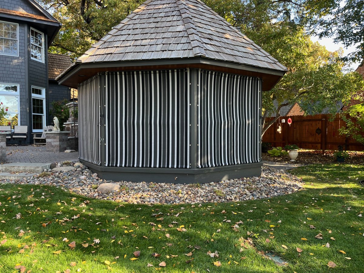 Fall weather is approaching, and now is the perfect time to upgrade your porch/Gazebo with custom roll-up curtains. Create a beautiful, functional outdoor space you can enjoy all season long!