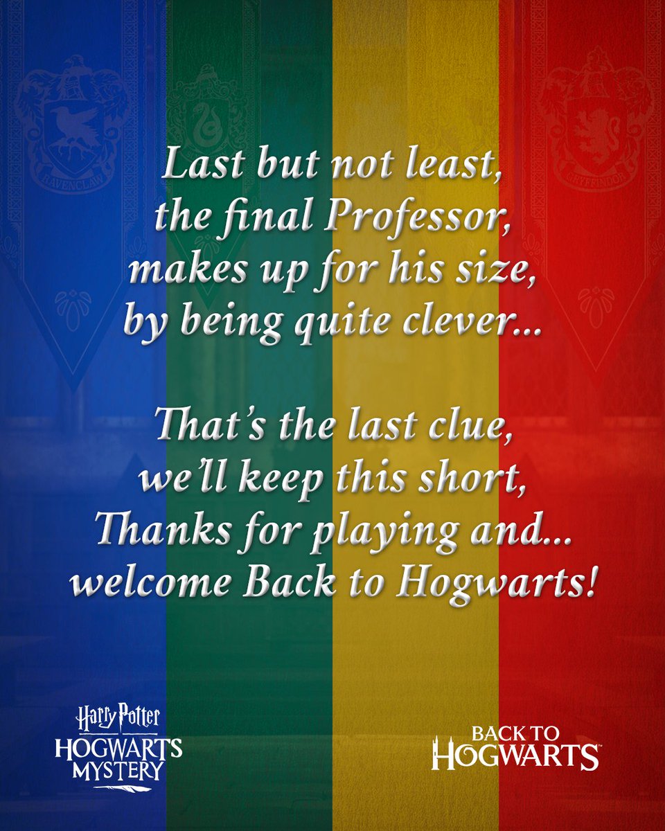 One last Professor is waiting with your final #BackToHogwarts gift. Which of the Heads of House is left to find?

Play now: bit.ly/Play-HPHM