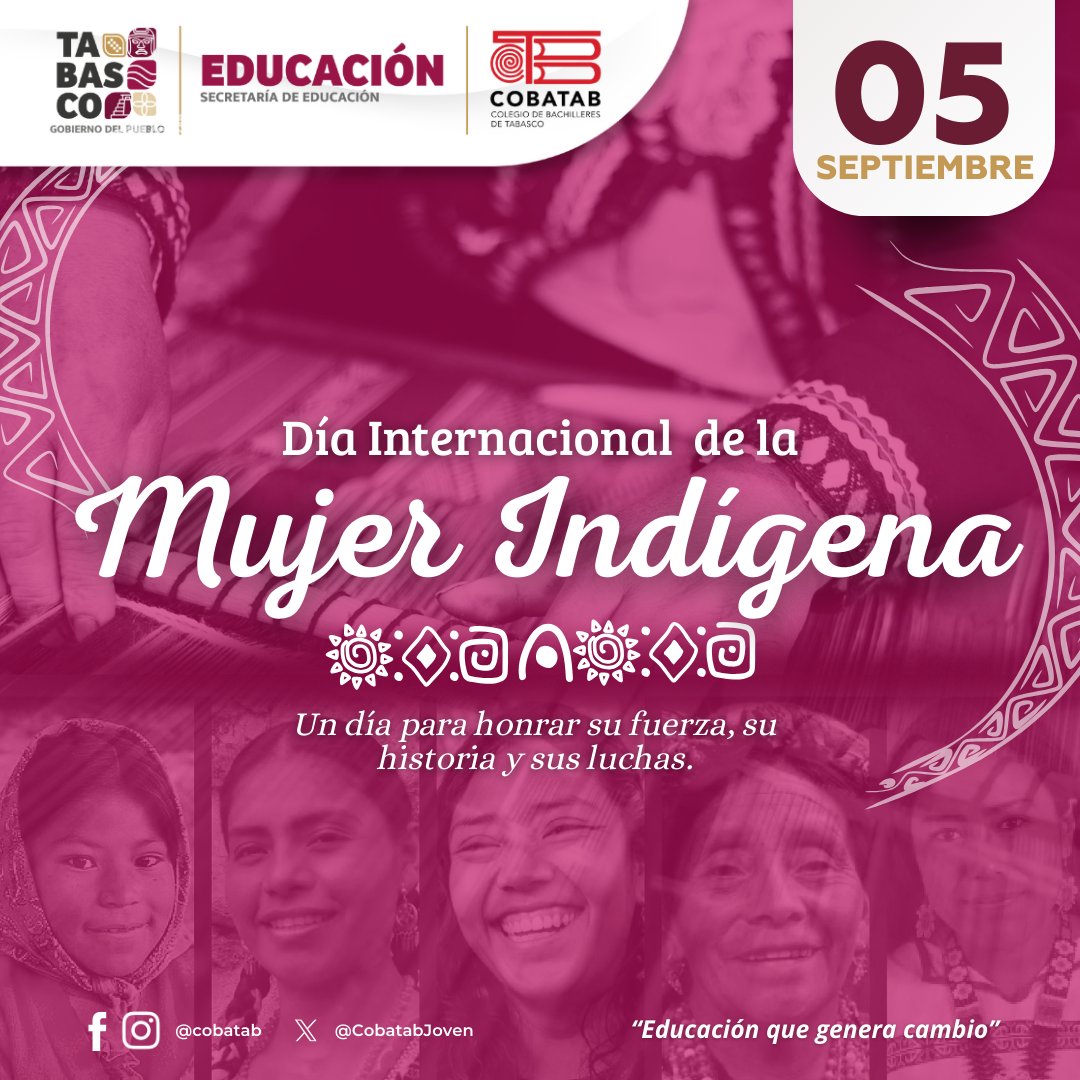 🗓️ Efeméride | Día Internacional de la Mujer Indígena 🌎

Hoy conmemoramos el #DíaInternacionaldelaMujerIndígena, honrando su fuerza, historia y legado en nuestra sociedad.

#COBATAB #EducaciónQueGeneraCambio