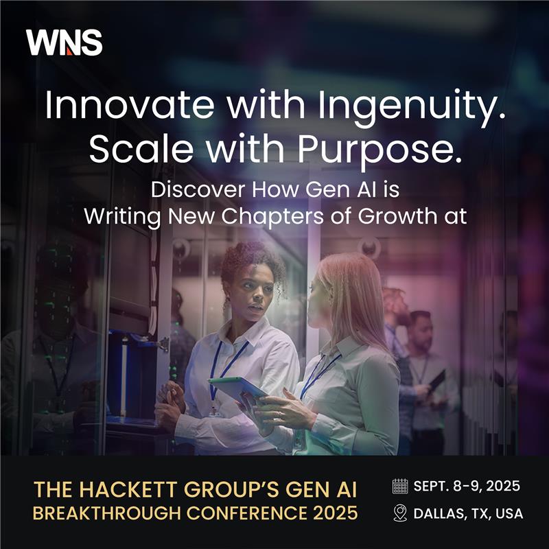 wnsholdings's tweet photo. To outsmart disruption, the question isn’t what #GenAI can do today — it’s how it can fuel continuous innovation to #OutsmartTheFuture.
Join WNS at #HackettGenAI2025 as we share the #CFOs playbook for #FutureReadyFinance.
Visit the WNS booth: https://t.co/tfPywZVTSx https://t.co/3j4A31upWF