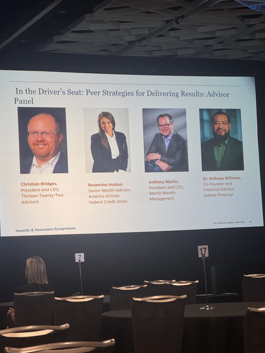 Grateful to have joined the Peer Panel this morning at the <a href="/LPLFinancial/">LPL Financial</a> Insurance &amp; Annuity Symposium in Chicago, IL.  

#LifeInsurance #DisabilityInsurance #LongTermCare #Annuities #RetirementIncome #LPLInsuranceAssociates