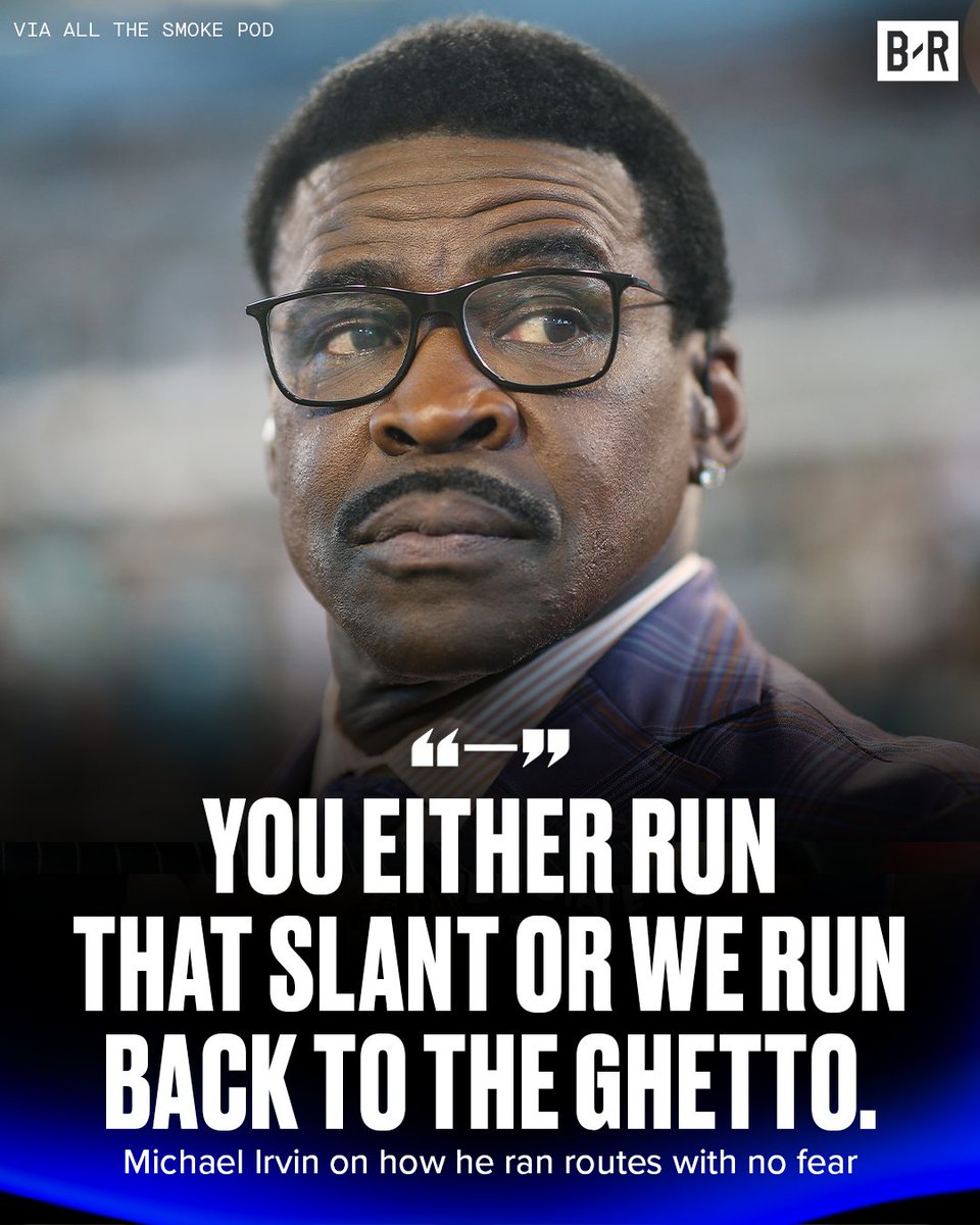 Bleacher Report (@bleacherreport) on Twitter photo Michael "The Playmaker" Irvin describes his mentality when he would run slants 😤🔥
(Via <a href="/allthesmokeprod/">All the Smoke</a>) Michael "The Playmaker" Irvin describes his mentality when he would run slants 😤🔥
(Via <a href="/allthesmokeprod/">All the Smoke</a>)