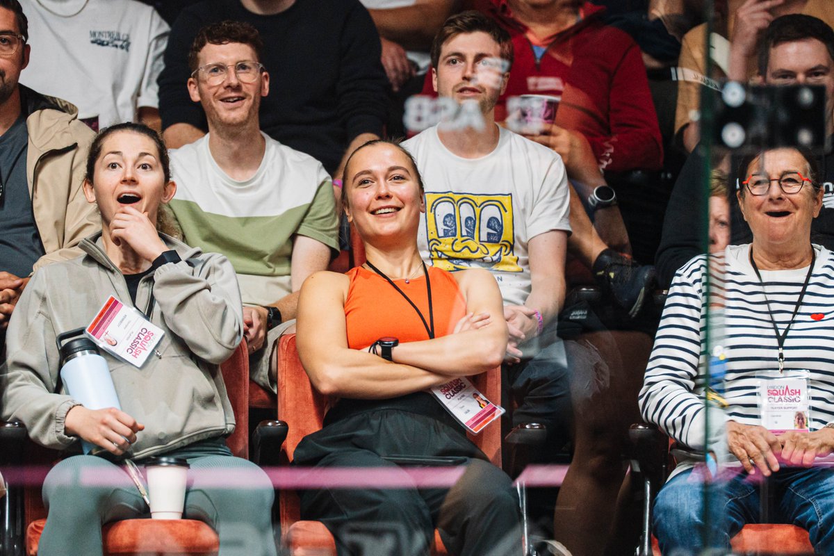 Us watching the epic squash from today at the <a href="/LondonSqClassic/">London Squash Classic</a> 🤩

Back at 18:00 for more on <a href="/SquashTV/">SQUASHTV</a> 📺