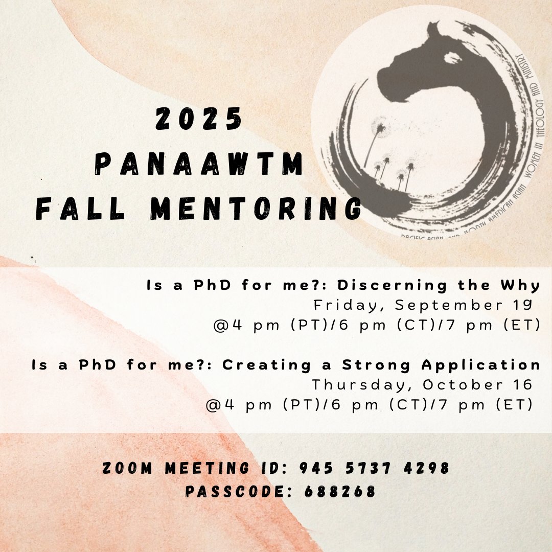 We’re excited to announce two upcoming Fall 2025 Mentoring Sessions!
✨ If you’re interested, be sure to mark your calendar!
Join us via this Zoom link or use the details below:
🔑 Meeting ID: 945 5737 4298
🔑 Passcode: 688268
fuller-edu.zoom.us/j/94557374298?…