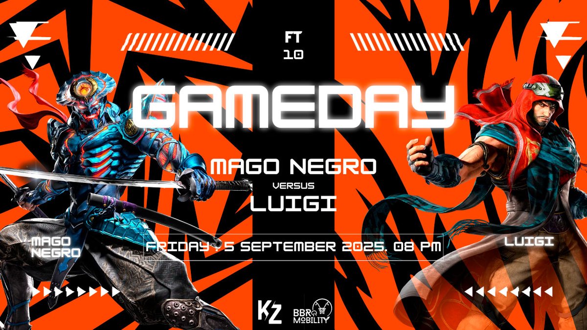 FT10 confirmada! 

<a href="/Magonegro21/">MDT/Magonegro</a> vs Luigi 
 
Hoje as 20:00 com transmissão ao vivo 

Um duelo de peso no Tekken que promete muita emoção. Quem sai vitorioso dessa batalha? 

Art by: <a href="/akashirkz_/">KZ | AKASHIrkz - Ready to 2xKO</a> 

#Tekken #FT10 #KombatZone