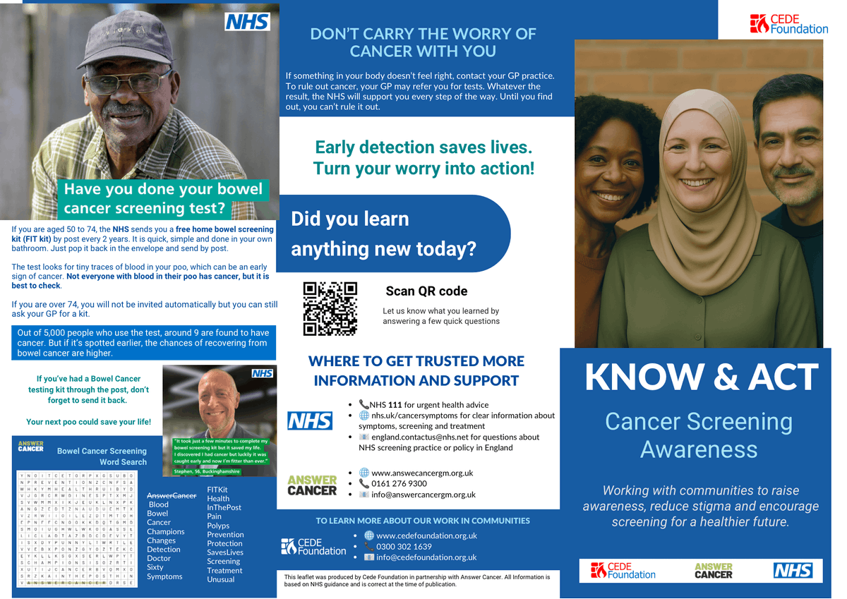 cedefoundation's tweet photo. Know &amp; Act - Cancer Screening Awareness

Make a difference in raising cancer screening awareness in our community. Complete the survey here https://t.co/5bmh14O7b9 https://t.co/QKgk0xKMpK