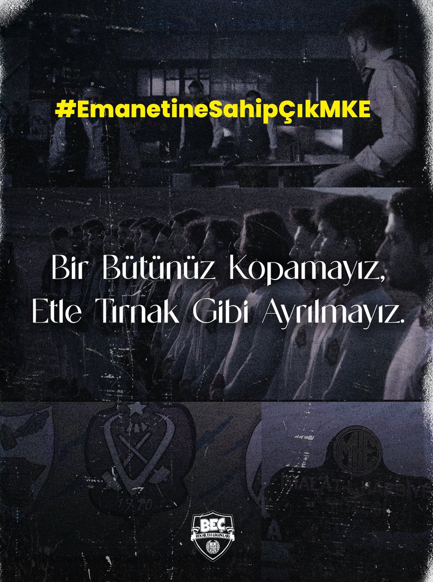 Bir bütünüz kopamayız!

<a href="/MKEgovtr/">Makine ve Kimya Endüstrisi</a> yetkililerinden Kurtuluş Savaşında şehitler veren, İmalat-ı Harbiye işçilerinin temelini attığı şanlı MKE Ankaragücüne sahip çıkmasını tüm camiamız bekliyoruz.

İmalat-ı Harbiye’den beri Makine Kimya Ankaragücünün kendisi!

#EmanetineSahipÇıkMke