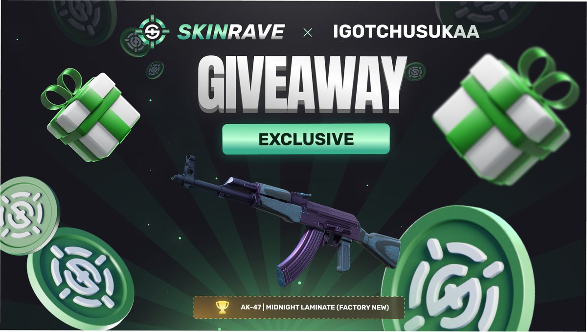 Suckaa's tweet photo. FN ★ AK-47 | Midnight Laminate Giveaway! 🔫

RULES TO ENTER: 
1. Follow Myself &amp; @SkinraveEsports 
2. Like/Retweet.
3. Like Quoted Tweet.

Ends in 7 DAYS! GOODLUCK 🍀 

#CS2 #CounterStrike2 #CSGO #CSGOGiveaway #SkinGambling https://t.co/Xq7fcpamx4