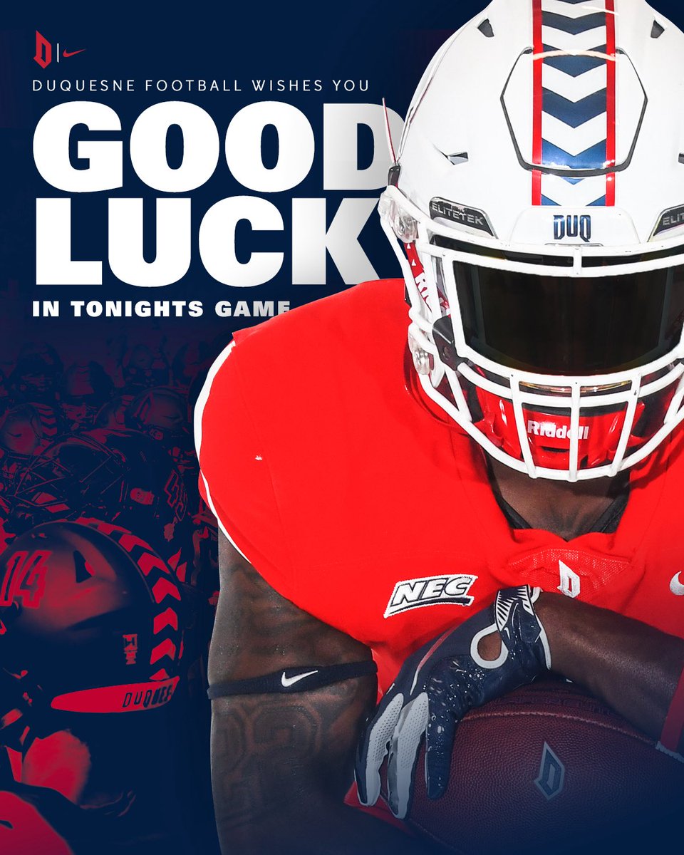 Thank you <a href="/Duq_CoachMack/">Garrett Mack</a> and <a href="/DuqFB/">Duquesne Football</a> for the support! Can't wait to get out there with the guys and compete tonight!
<a href="/GermaniErik/">Germ</a> <a href="/chip_mcguire/">Chip Mcguire</a> <a href="/EricChristy10/">Eric Christy</a>