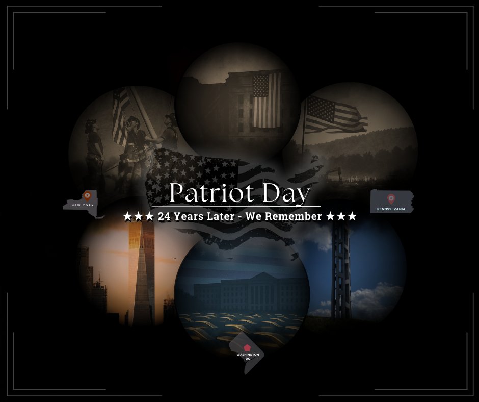 #PatriotDay – Today, we pause to remember and honor the nearly 3000 lives lost, the courage of our first responders and uniformed heroes, and the countless ordinary people who stepped forward in extraordinary ways ❤️🤍💙🇺🇸. #September11 #weRemember