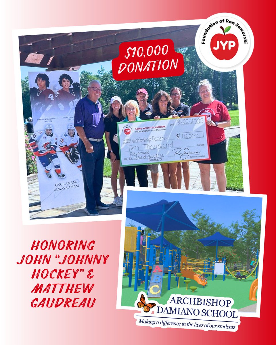 Ron Jaworski's Foundation, Jaws Youth Playbook (@jawsyouthplay) on Twitter photo Nearly a year after the incomprehensible tragedy of South Jersey natives John and Matthew Gaudreau, <a href="/JawsCEOQB/">Ron Jaworski</a>’s foundation Jaws Youth Playbook has provided a $10,000 donation in honor of the Gaudreau Brothers’ legacy to <a href="/_adsschool/">Archbishop Damiano School</a> in Westville, NJ. ❤️ Nearly a year after the incomprehensible tragedy of South Jersey natives John and Matthew Gaudreau, <a href="/JawsCEOQB/">Ron Jaworski</a>’s foundation Jaws Youth Playbook has provided a $10,000 donation in honor of the Gaudreau Brothers’ legacy to <a href="/_adsschool/">Archbishop Damiano School</a> in Westville, NJ. ❤️