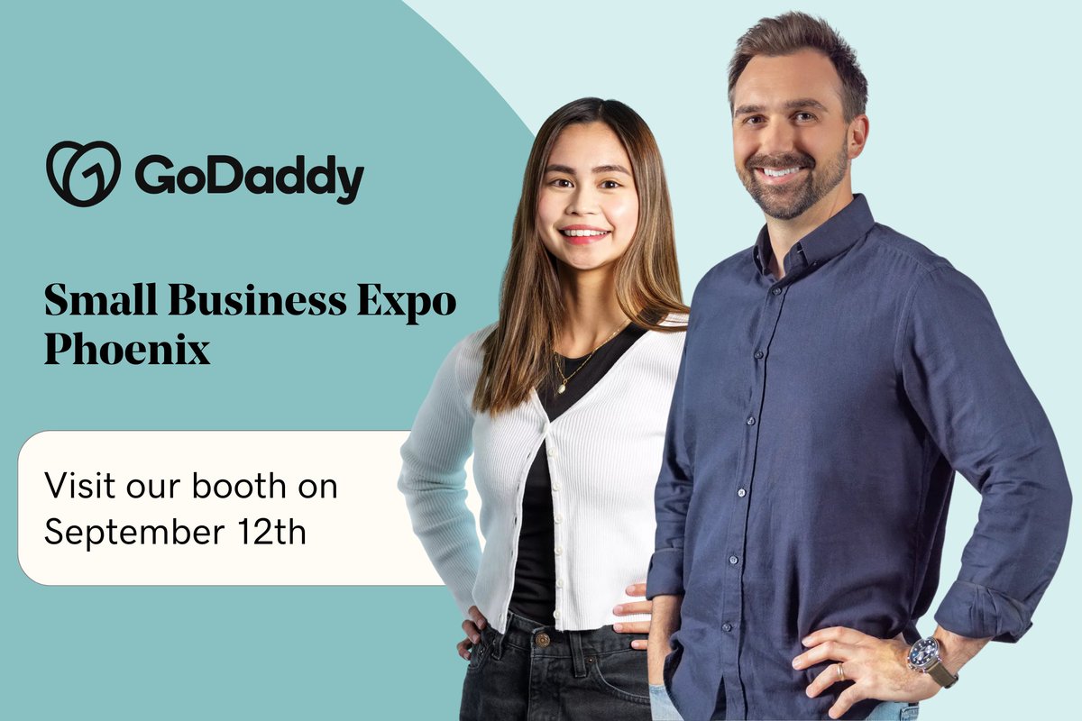 GoDaddy is bringing the energy to the Small Business Expo - Phoenix! Swing by booth #516 on 9/12 to connect with our team, hear about our product and service offerings, and enter for your chance to WIN a POS Device! 

Want more details? thesmallbusinessexpo.com/city/phoenix/