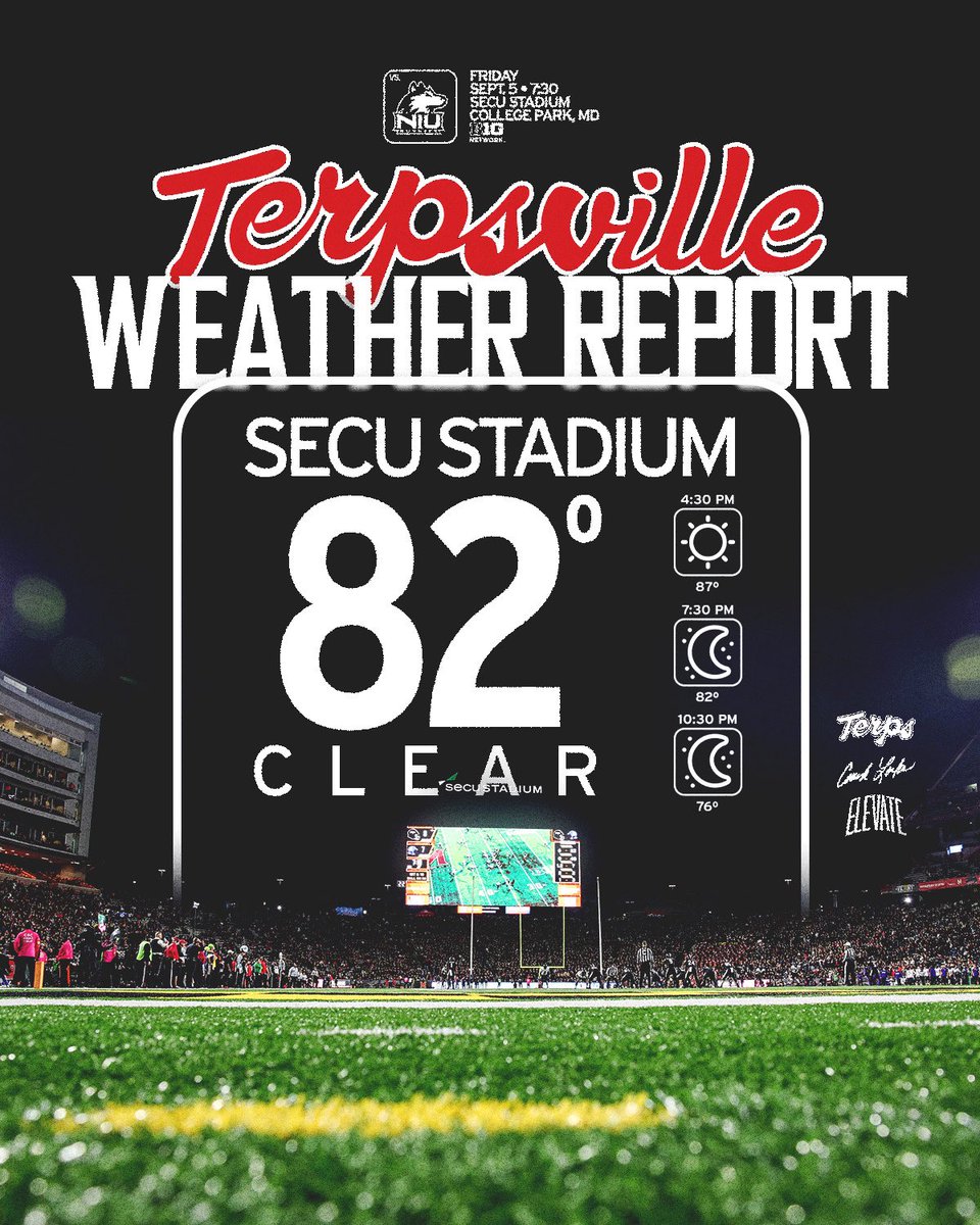 TerpsFootball's tweet photo. 82° and clear skies for kickoff 🌌 https://t.co/02rokeNkvA