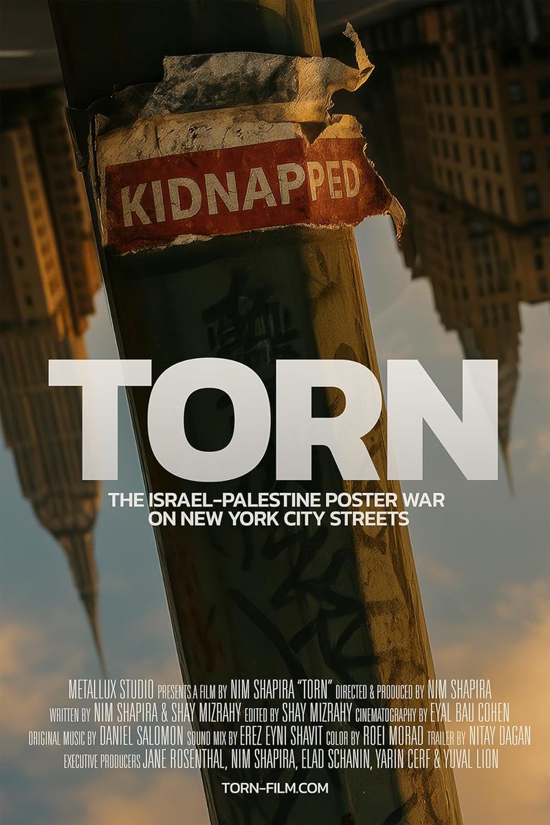 JoeBendel1's tweet image. TORN documents the battle over the KIDNAPPED posters, which gave names & faces to the Israeli hostages of 10/7. Its a revealing examination of a society divided by those who postered to remember & those who tore them down, out of rage. @EpochTimes review: theepochtimes.com/bright/torn-de…