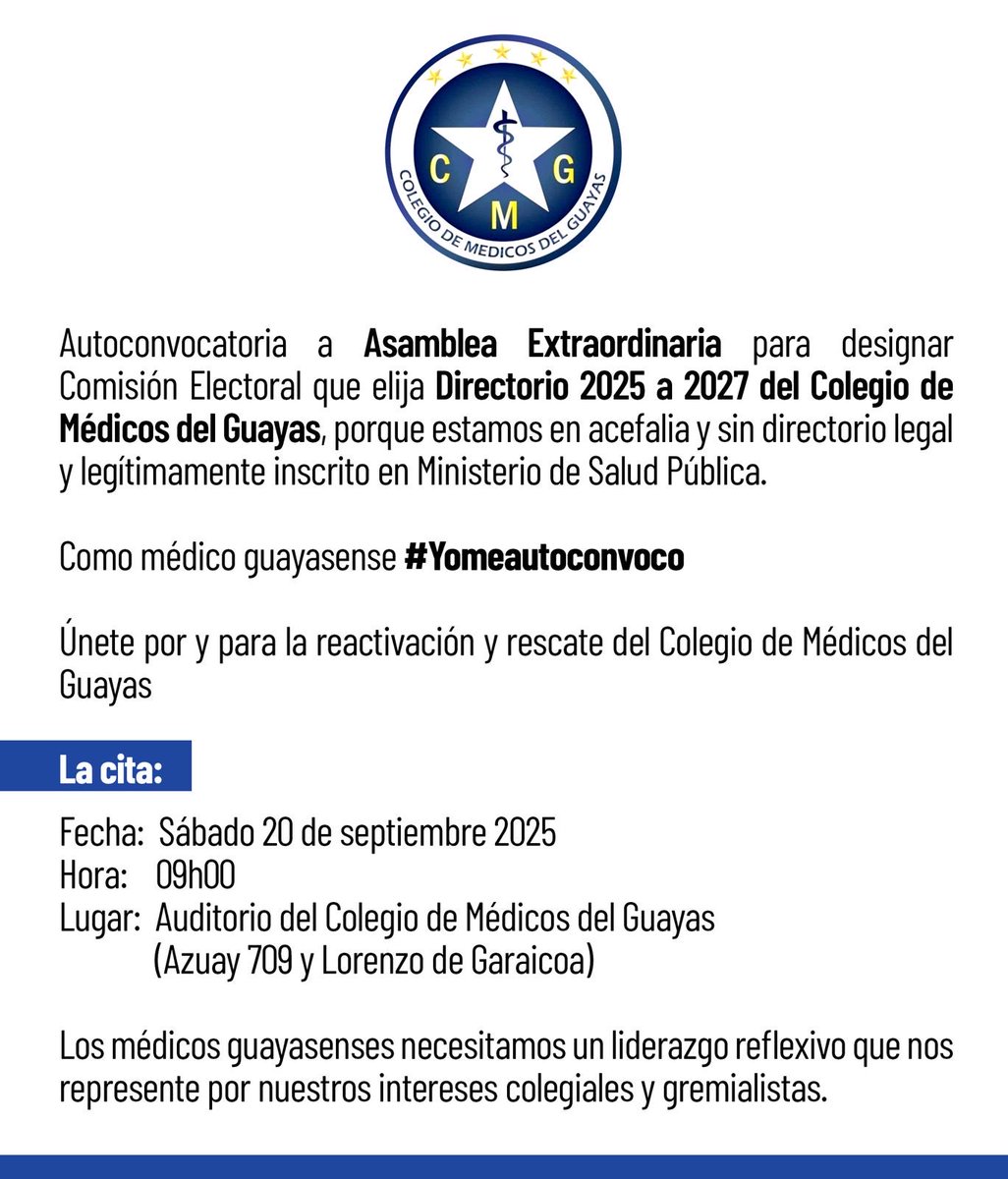 Llego el momento histórico para la reivindicación del gremio médico del Guayas !!