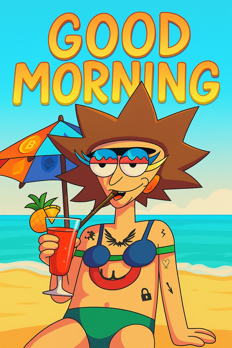 RiRickNFT's tweet photo. Woke up with crypto waves & sunny vibes πβοΈ RiRick says GM from the beach, where coins never sleep and vibes stay wild π₯πΉ
.
.
.
.
#GM #RiRick #NFT #CryptoVibes #MetaverseMorning #CryptoArt #WAGMI https://t.co/V1bmY56QDr