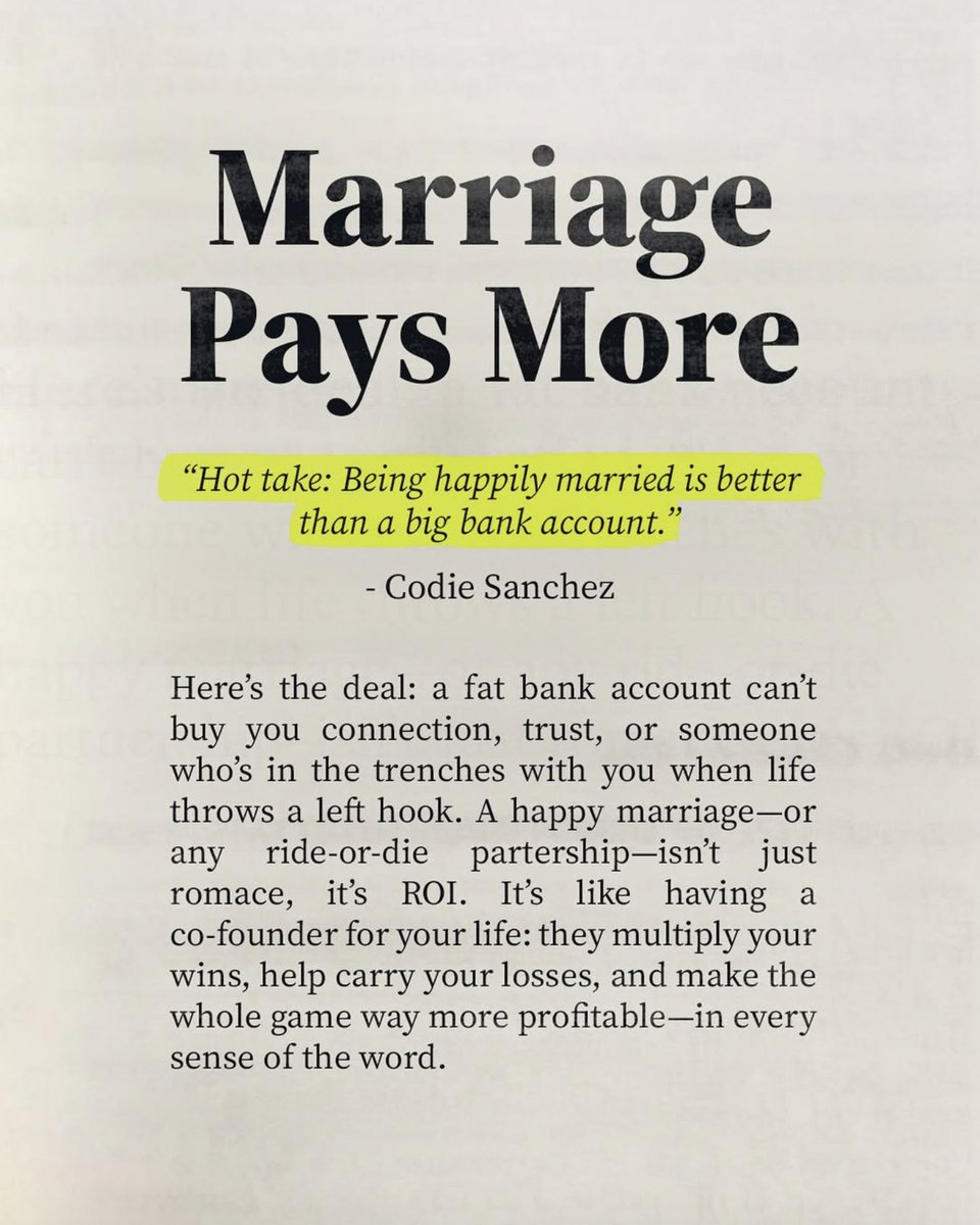 Codie_Sanchez's tweet photo. Hot take: 

If you build wealth but not a partnership, you’re playing the wrong game. https://t.co/YQGNjBNMS2