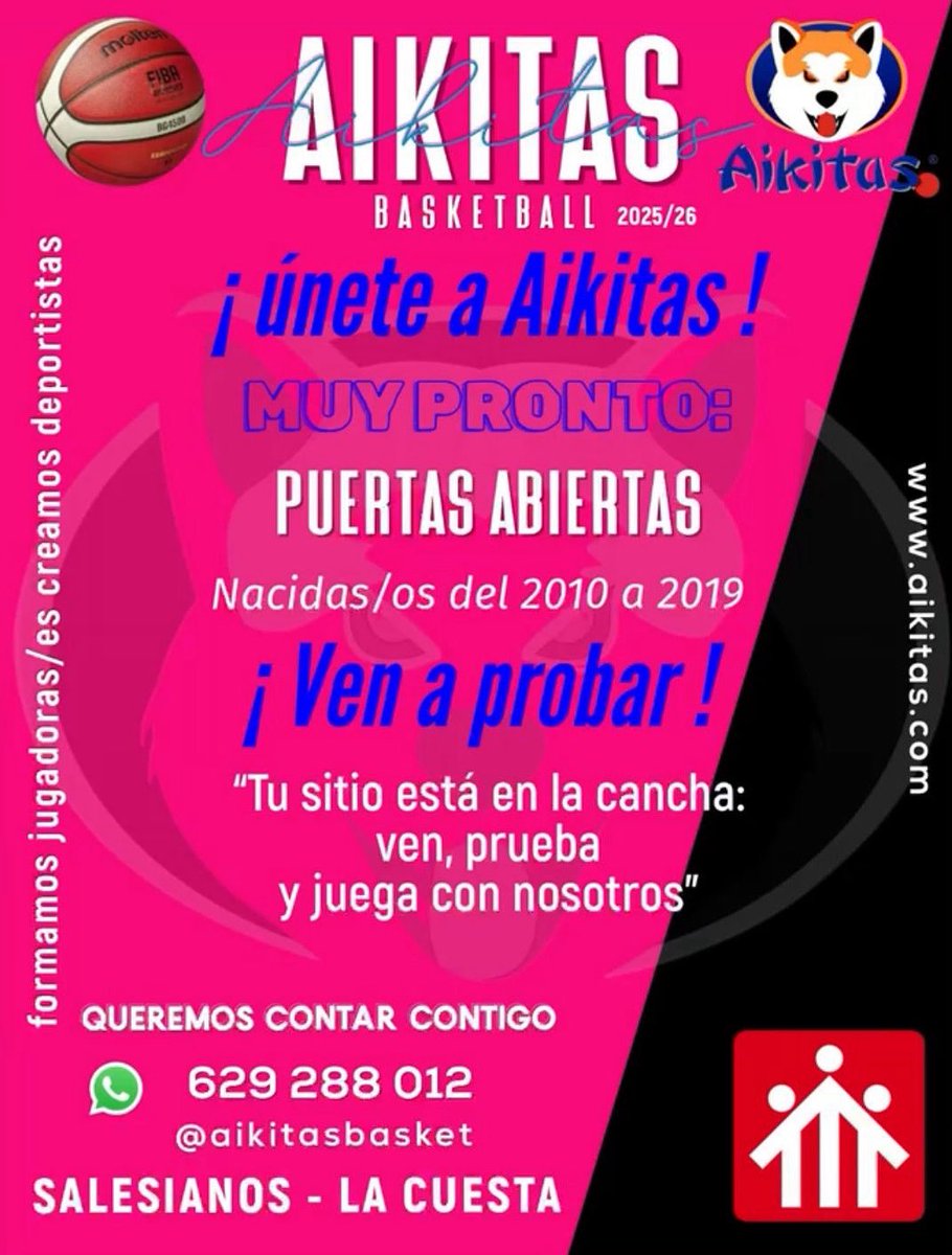 #CASA I Llega una gran noticia a nuestra casa salesiana✨🏀

Estamos muy felices de anunciar nuestro nuevo proyecto de BALONCESTO junto al CD Aikitas.

No lo dudes… ¡apúntate y sé parte de esta aventura! 🚀

#ProtagonistasDeLaHistoria