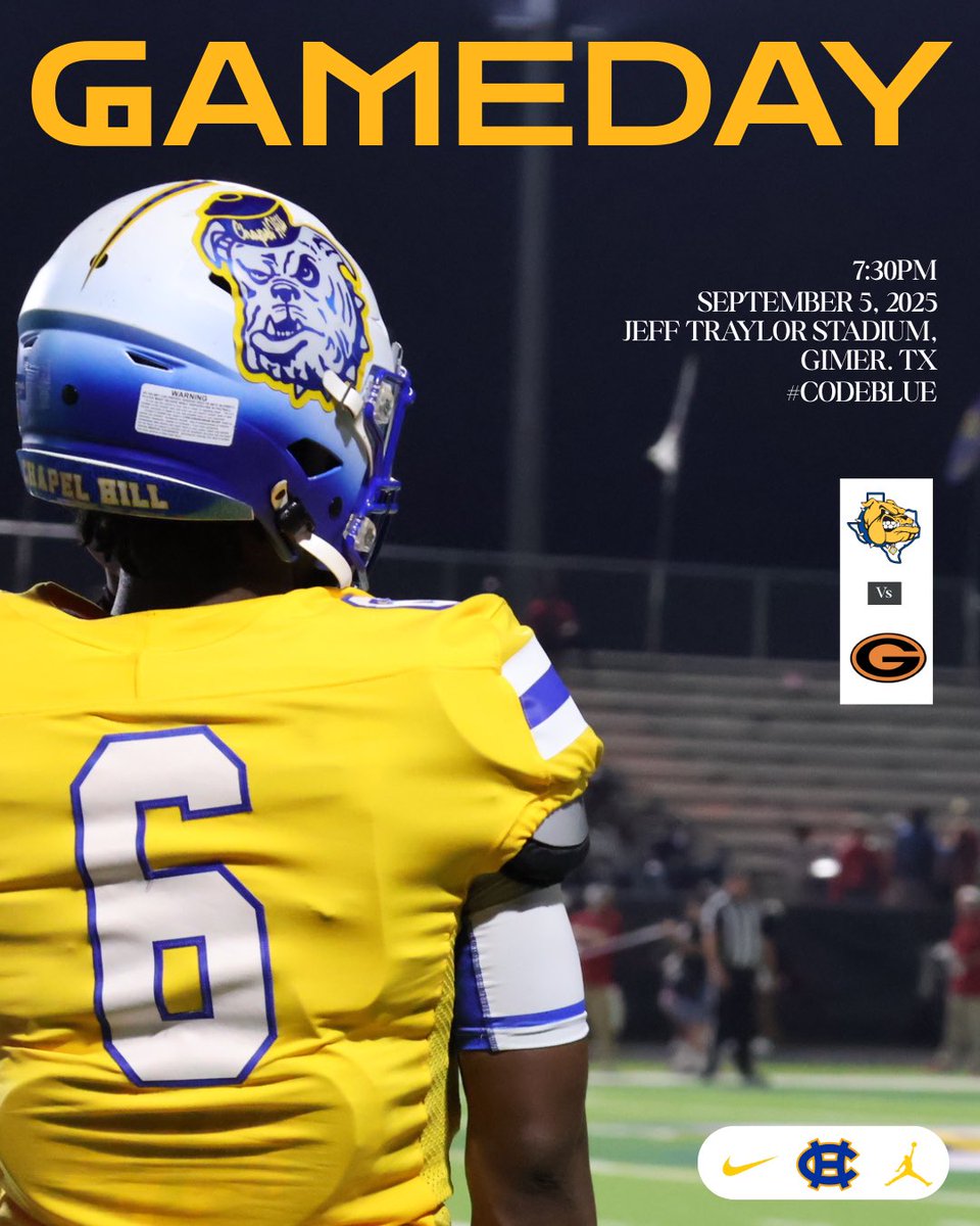 Week 1 puts us on the road vs.  <a href="/GilmerBuckeyeFB/">GilmerBuckeyeFB</a> 

📸 | -<a href="/chapelhill_OTH/">Chapel Hill Creative</a> 

<a href="/dctf/">Dave Campbell's — TexasFootball.com</a> <a href="/BrandonOSports/">Brandon Ogden</a> <a href="/ChapelHill_ISD/">Chapel Hill ISD</a> <a href="/CowboyTD/">Garrett Sanders</a> #FN5GL #Sweepstakes <a href="/TMobile/">T-Mobile</a> 

#F5in25 | #Forge | #WeGotDogs | #CodeBlue