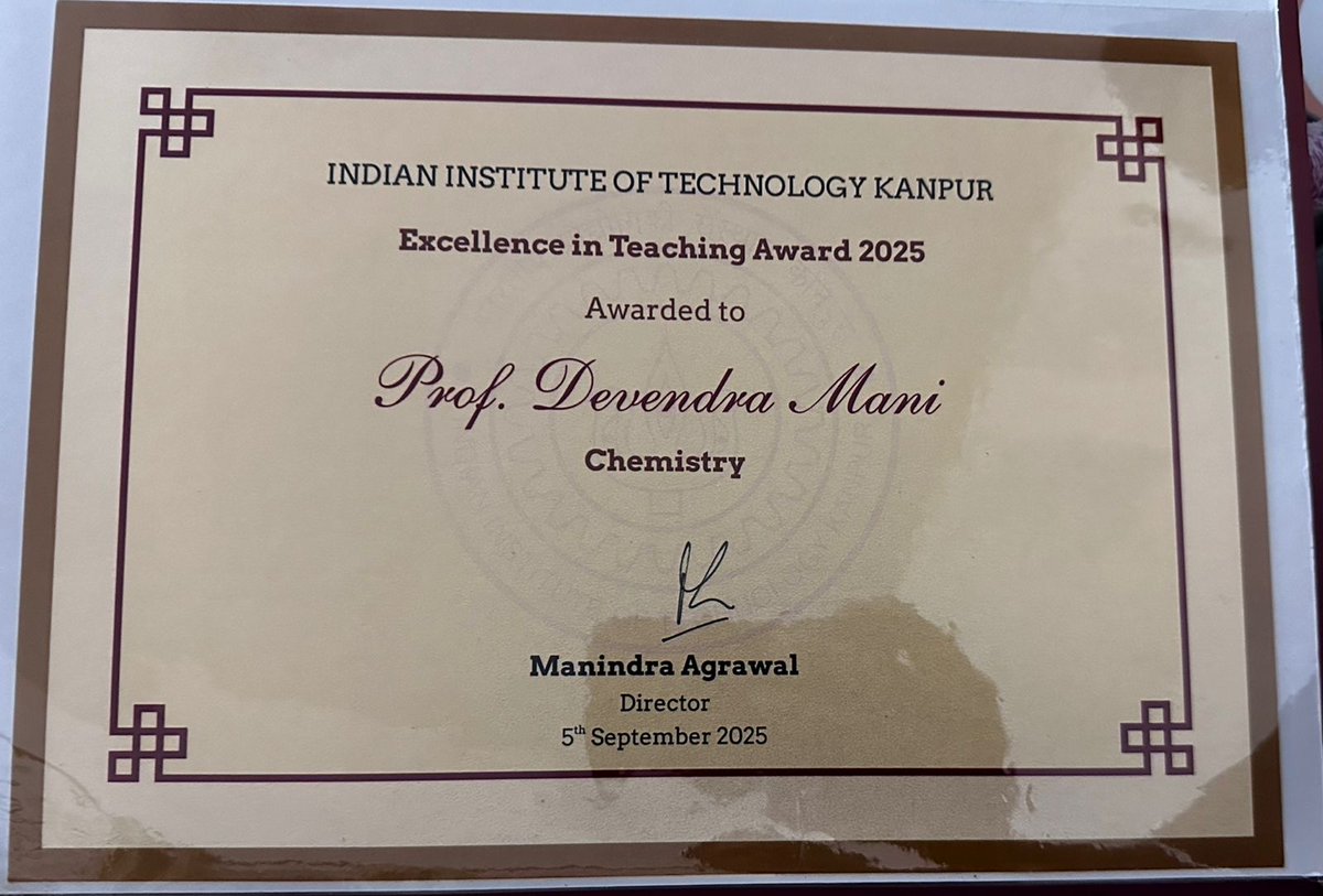 dev_mani's tweet image. I dedicate this award to all my students and teachers!
#TeachersDay #IITK