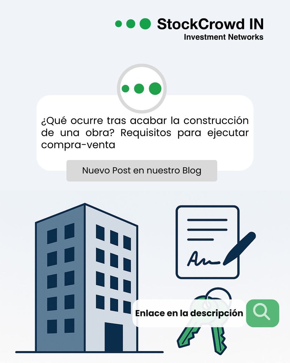 📢 Nuevo post en nuestro blog
🗓️ ¿Qué ocurre tras acabar la construcción de una obra?

👉 No te pierdas nuestra última entrada en el blog. 
buff.ly/DWIkA9H 

#Blog #ObraTerminada #Crowdlending #Promotor