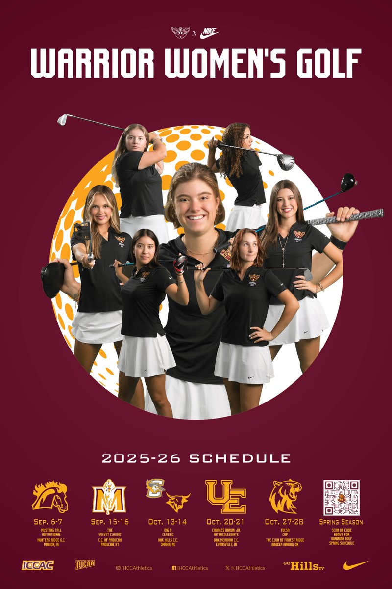 WARRIOR WOMEN ARE READY! <a href="/ihcc_wgolf/">IHCC Women's Golf</a> is ready to embark on the program’s second season as the Warriors will tee it up tomorrow morning at the <a href="/Go_Mustangs/">Mount Mercy Mustangs</a> Mustang Fall Invite at Hunters Ridge Golf Course in Marion, IA. IHCC Athletics Marketing has released the ladies’ schedule