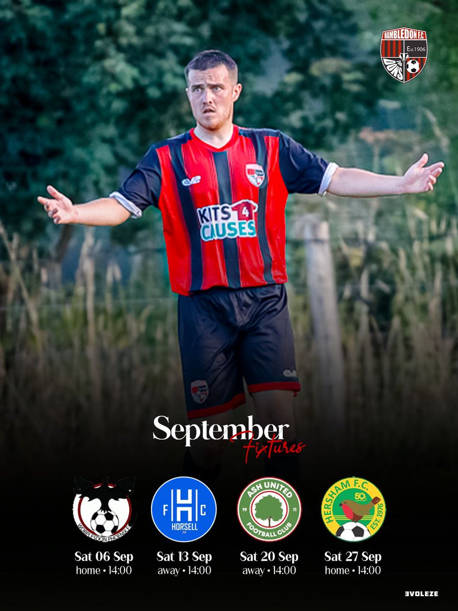 Season opener tomorrow for our first team. As they kick off their SCILW campaign for the 2025/26 season.

Can they improve on last seasons 3rd  place? In what looks a very competitive division.

#fixtures #coyds #hambledonfc #scilw