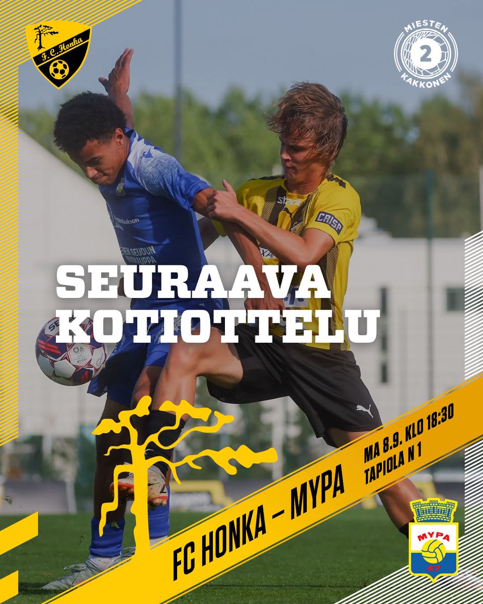 Maanantaina täytetään kotikatsomo 🔝!

🔜FC Honka - Mypa ma 8.9. klo 18:30. 

#MeOllaanHonka 

📸 Juhani Järvenpää