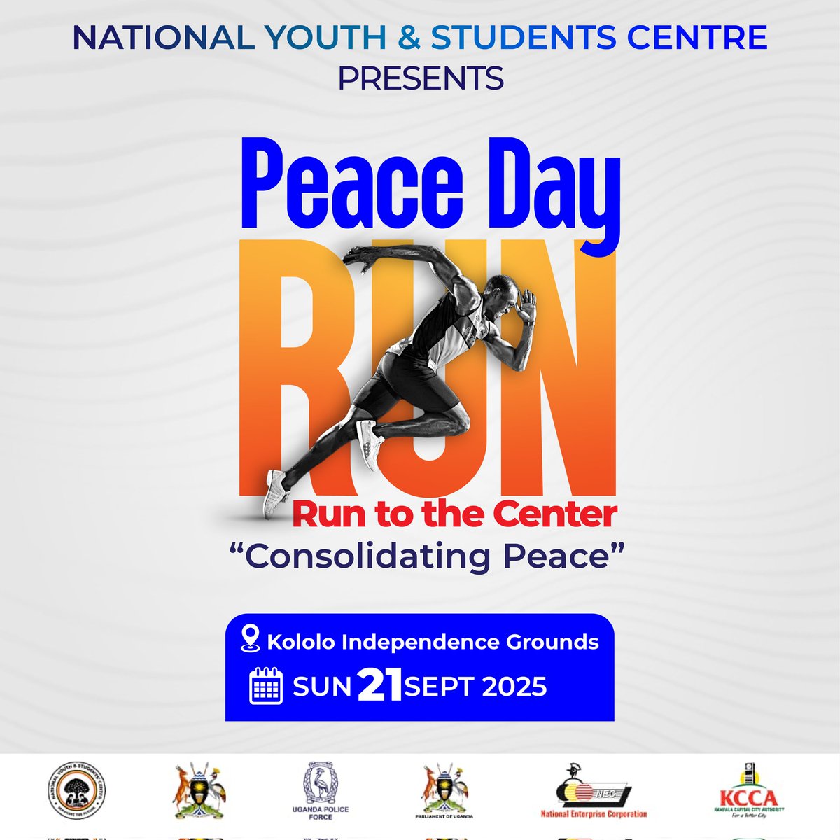 Patriot_Ug1's tweet photo. On 21st Sept, Ugandan youths will run to celebrate the peace.
Proceeds will support the construction of the National Students Centre in Gulu, a multipurpose &amp; recreational hub for youths across Uganda &amp; East Africa. 🌍
Chief Runner: H.E. Yoweri K  Museveni 🇺🇬 https://t.co/S77y7AwSp1
