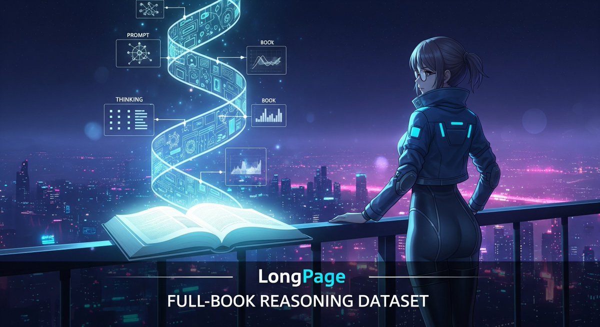 pageshift.ai (@pageshiftai) on Twitter photo Just dropped LongPage on <a href="/huggingface/">Hugging Face</a>: the first dataset teaching AI how to write complete novels with sophisticated reasoning!
- Full books (40k-600k+ tokens each)
- Hierarchical reasoning traces (character arcs, plot structure, world building)
- Complete cognitive roadmap for Just dropped LongPage on <a href="/huggingface/">Hugging Face</a>: the first dataset teaching AI how to write complete novels with sophisticated reasoning!
- Full books (40k-600k+ tokens each)
- Hierarchical reasoning traces (character arcs, plot structure, world building)
- Complete cognitive roadmap for
