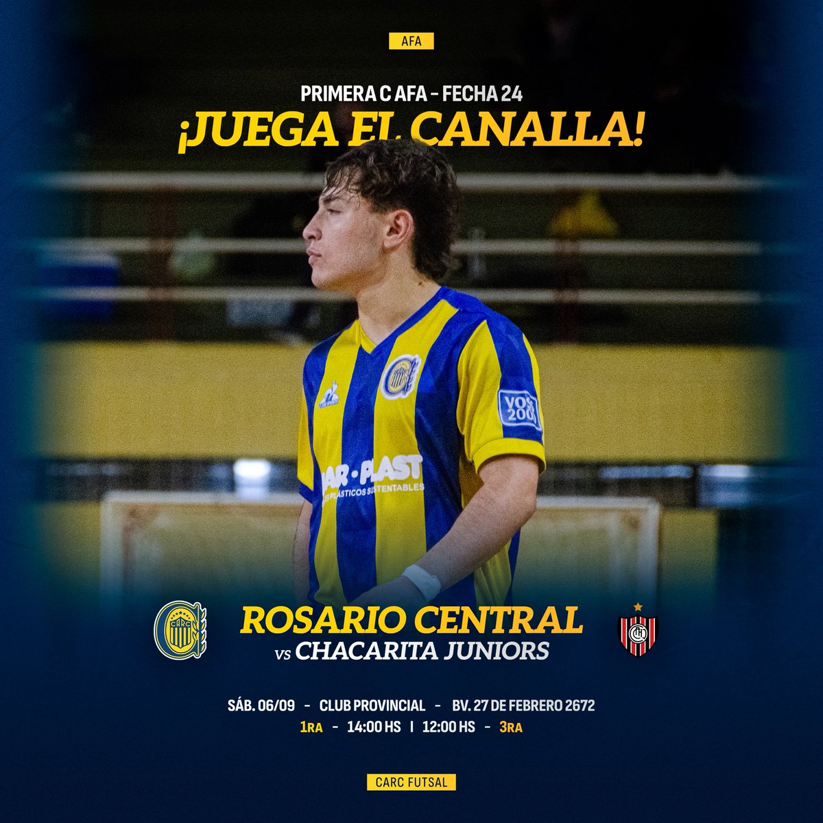 #AFA | #juegacentral💛💙 

¡Que mañana tenemos que ganar!

Central enfrentará a Chacarita en un partido clave para entrar al reducido por el ascenso

🏆 #PrimeraC - Fecha 24
🆚 Chacarita Juniors
🗓️ Sábado 06/09
🕤 14:00 hs
🏟️ Club Provincial - 27 de Febrero 2672

#vamoscanalla🇺🇦