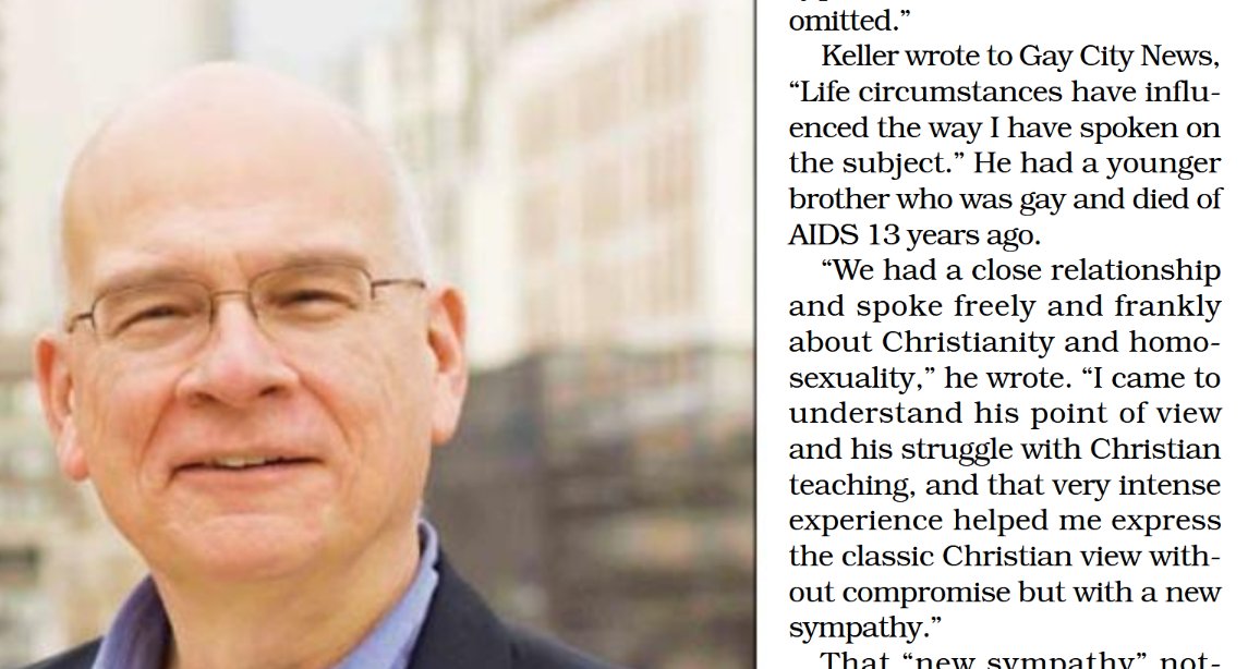 ShawnMathis1972's tweet image. Pastor Timothy Keller was unduly influenced by his gay brother:

&quot;In a little-known interview with Gay City News, Timothy Keller, national-known writer and speaker, revealed how his personal closeness to gays shaped decades of his popular public ministry. He admitted as much:…