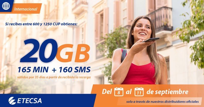 <a href="/ETECSA_Cuba/">ETECSA</a> #PromociónRecargaInternacional