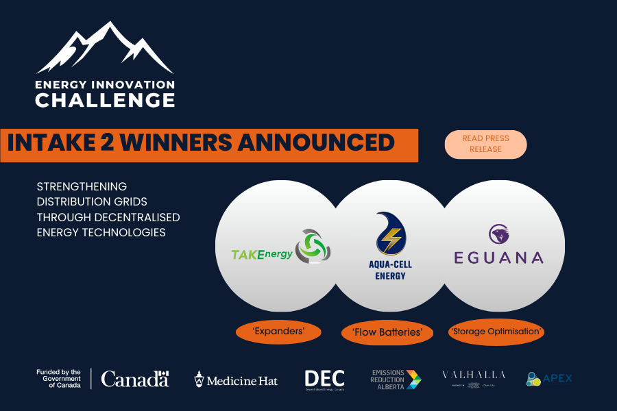 🚀 New Energy Innovation Challenge winners announced! TAKEnergy, Aqua-Cell &amp; Eguana are powering the future with clean energy, storage &amp; grid resiliency. #CleanTech #EnergyInnovation deassociation.ca/newsfeed/annou…